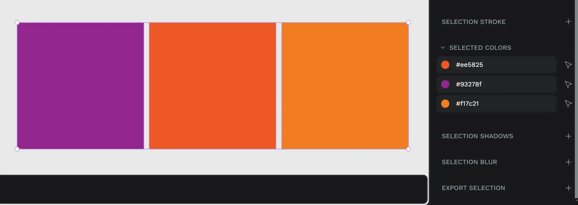 Selected colors